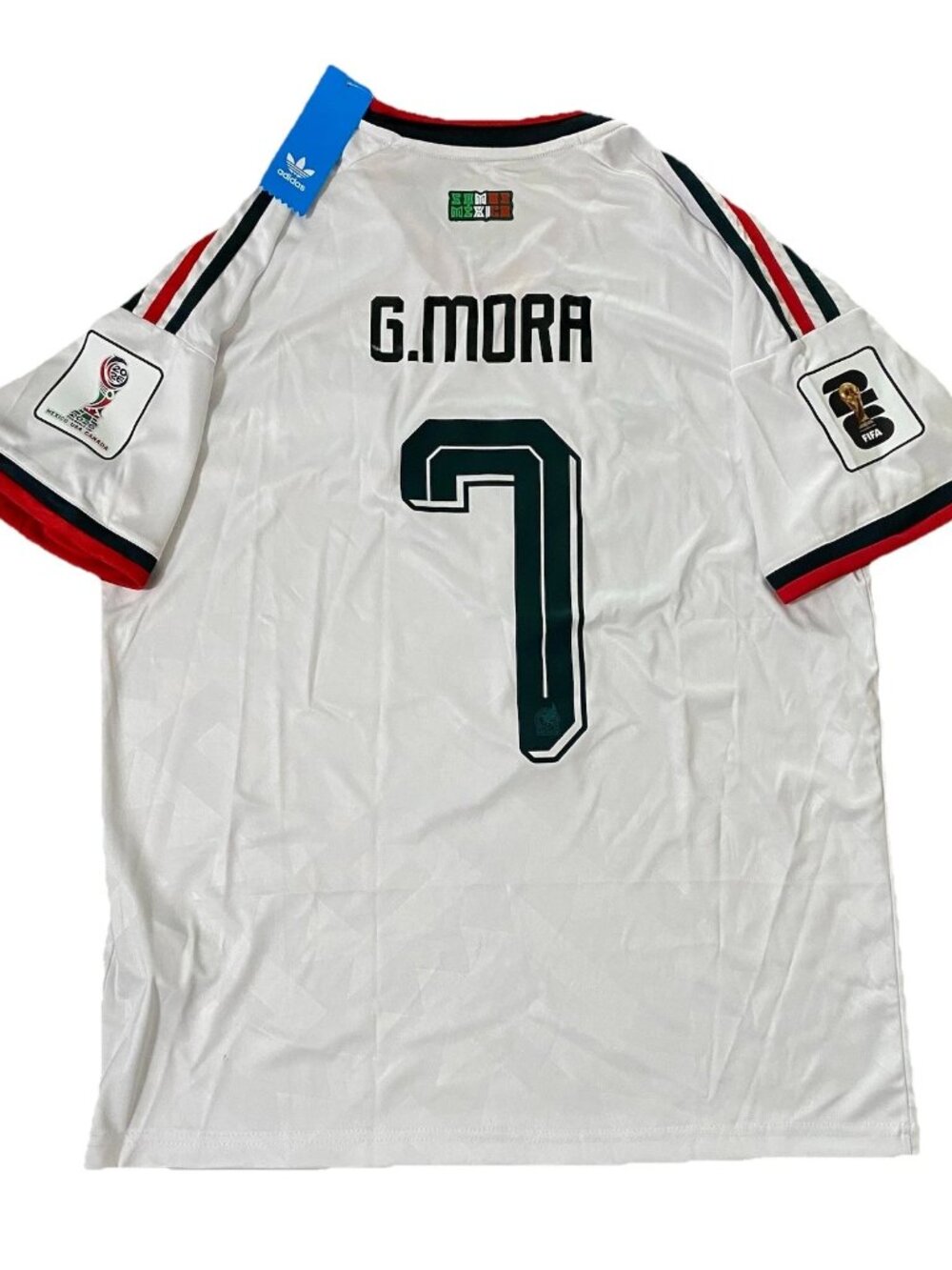 Adidas Men's G. MORA Mexico Away Soccer Jersey, White, L